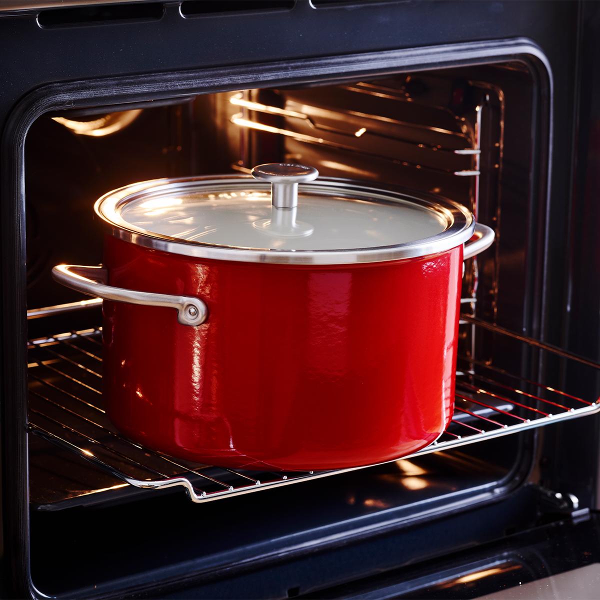 KitchenAid Emalio puodas su dangčiu plieno 24cm 6l emaliuotos indukcinės dujos