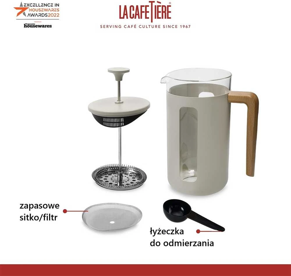 French press Latte kavinukas su priedais