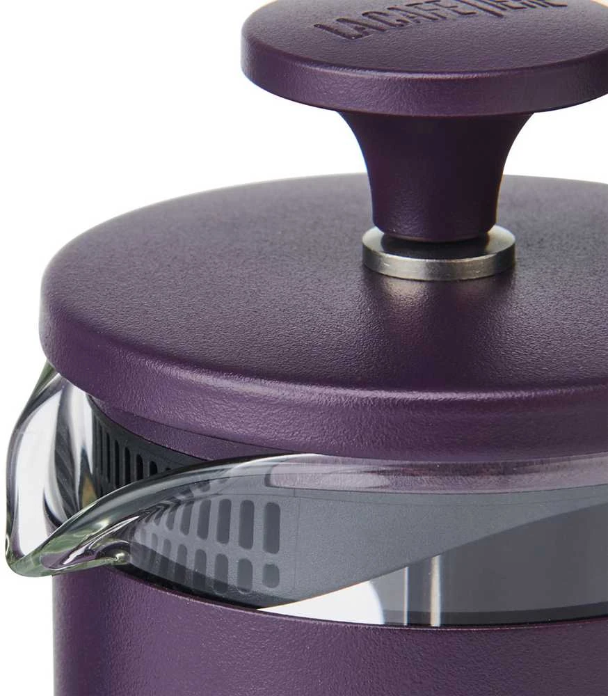 Violetinis French press kavinukas, stūmoklio detalė