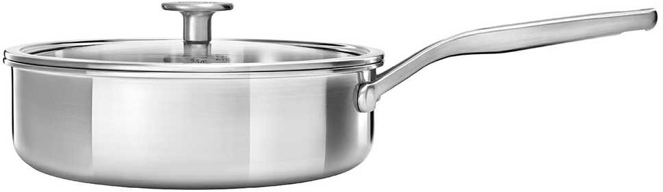 KitchenAid - Daugiafunkcinė keptuvė su dangčiu - sidabrinė - 24 cm
