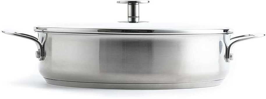 KitchenAid - Nerūdijančio plieno keptuvė su 2 šoninėmis rankenomis - sidabrinė - 28 cm