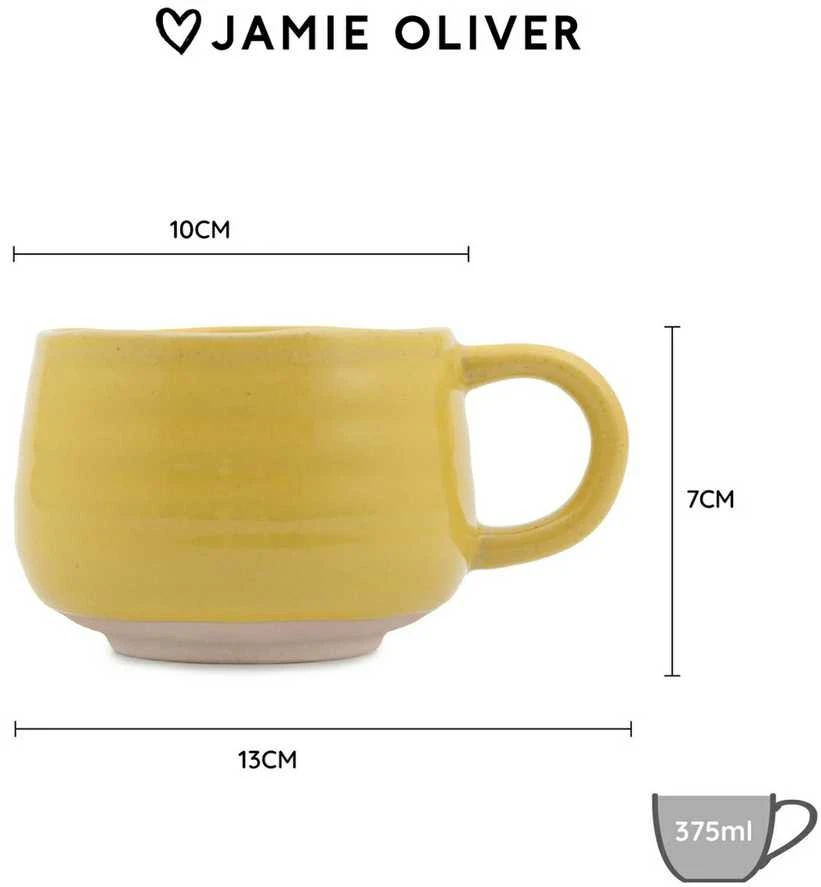 Jamie Oliver geltonas puodelis su matmenimis