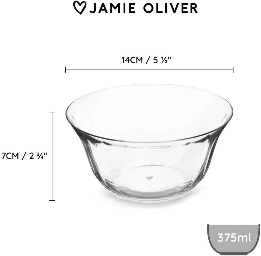 Jamie Oliver Big Love stikliniai dubenėliai, 14 cm, 4 vnt.