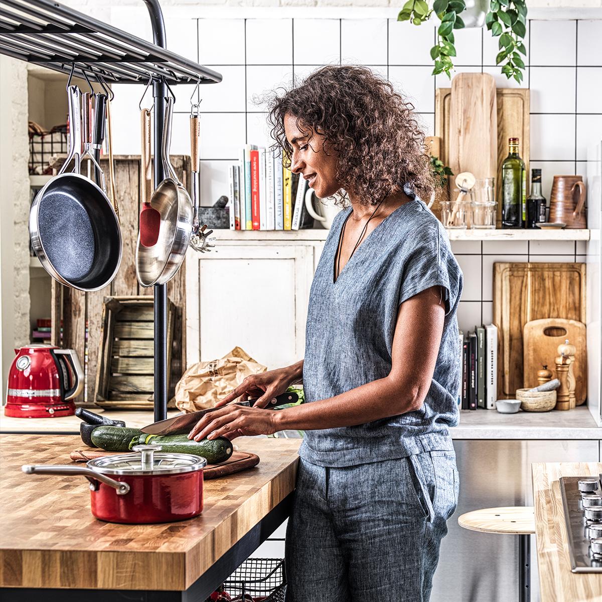 KitchenAid emaliuotas puodas, mažas puodas su dangteliu, 16 cm, emaliuotas, indukcinis