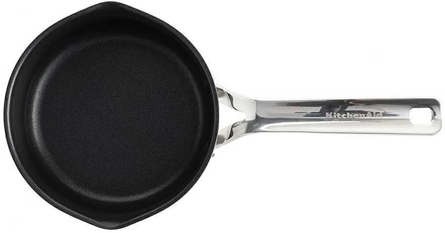 KitchenAid - Nerūdijančio plieno lakštinis puodas su 2 snapeliais - sidabro spalvos - 16 cm