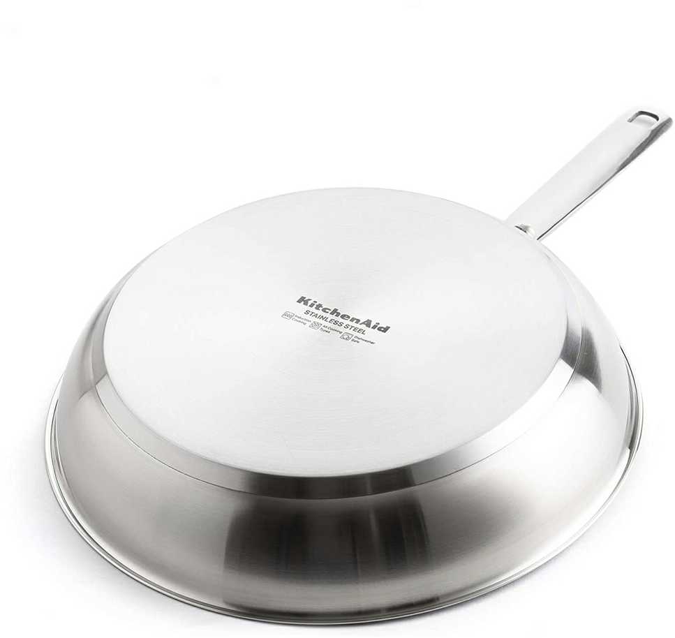 KitchenAid - Nerūdijančio plieno lakštinė keptuvė - sidabrinė - 28 cm