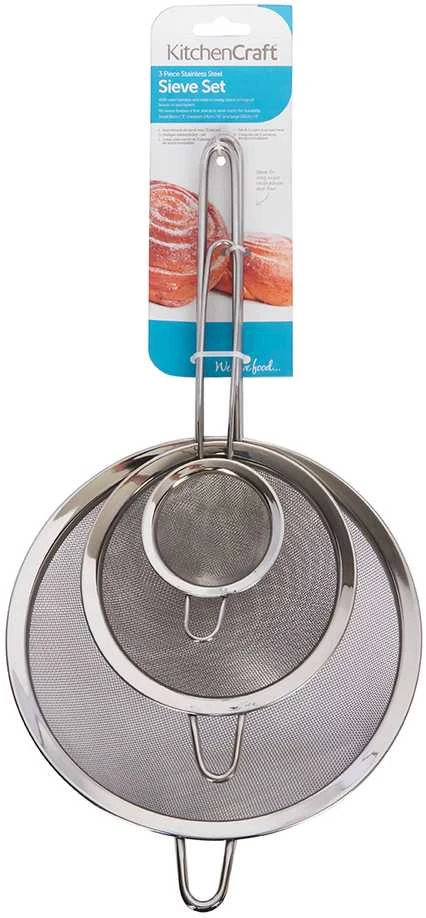 Kitchen Craft Nerūdijančio plieno sieteliai-koštuvai - 3 vnt. / KitchenCraft