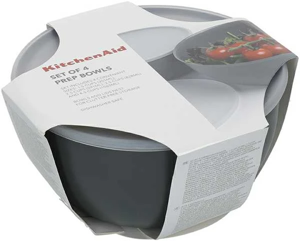 KitchenAid virtuvės dubenys su dangteliais, 4 vnt