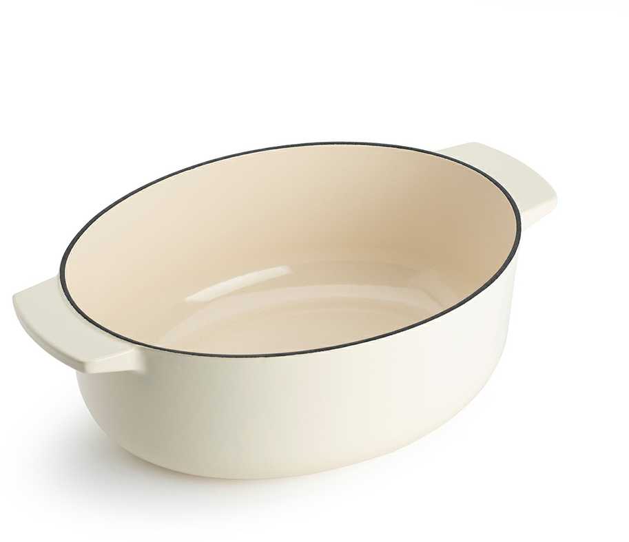 KitchenAid ovalus ketaus puodas 5,6L migdolų kremas