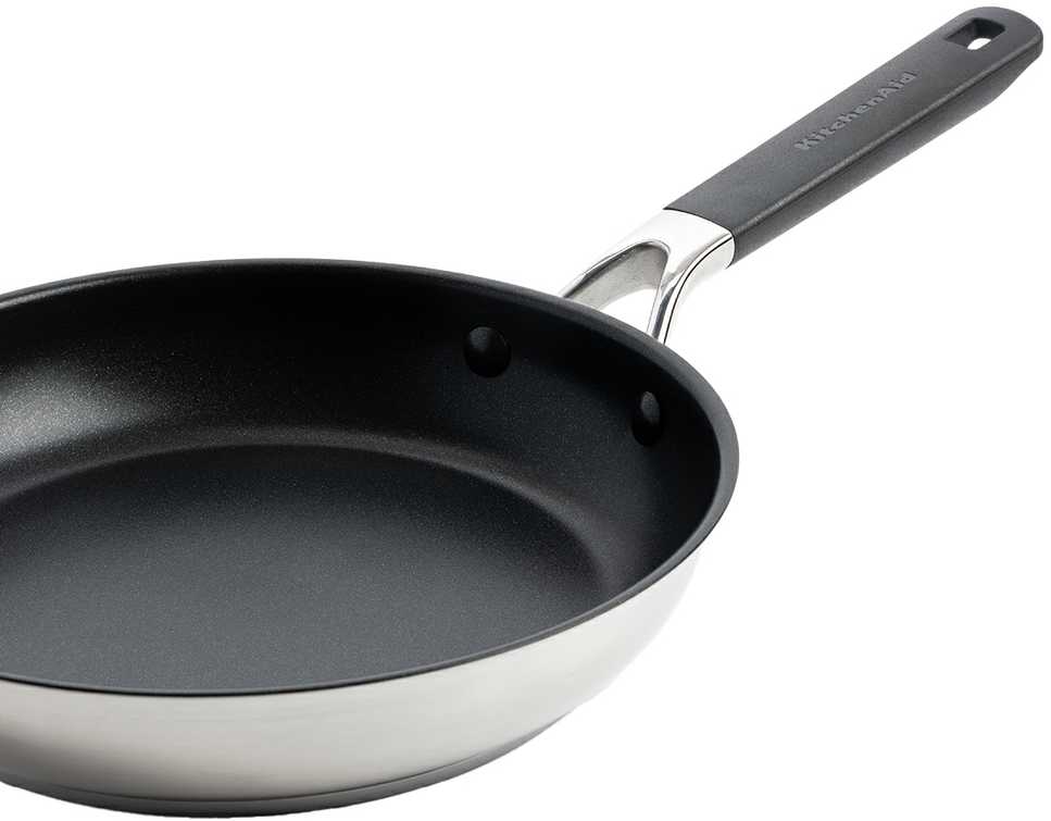 KitchenAid - KA-Classic nerūdijančio plieno keptuvė su atvira rankena - sidabrinė - 24 cm