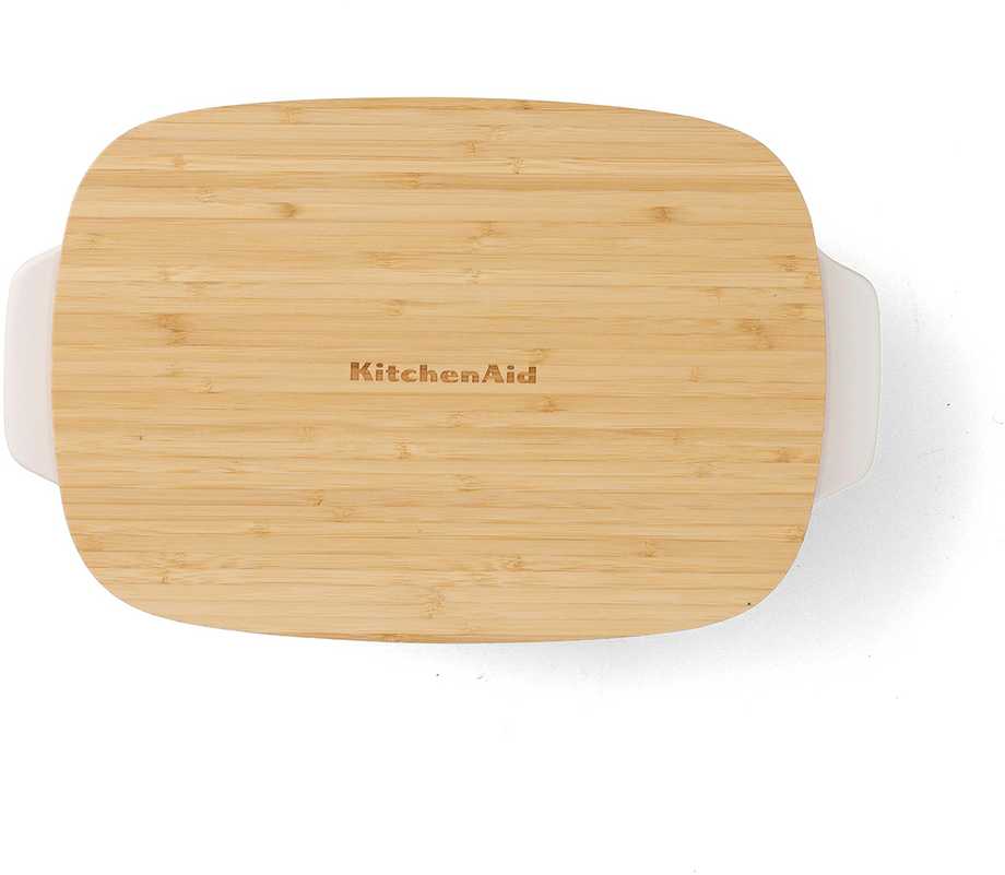 KitchenAid Keraminis indas 40x25x8,8cm + migdolinio kremo dangtelis