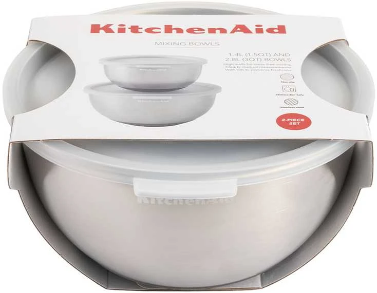 KitchenAid 2 maišymo dubenėlių rinkinys, nerūdijančio plieno
