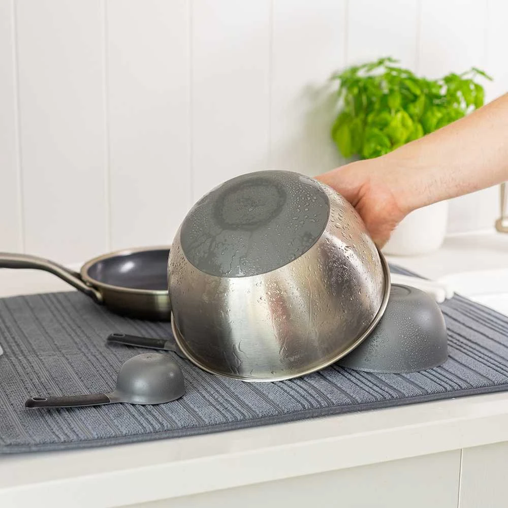 KitchenAid indų džiovinimo kilimėliai, 2 vnt., pilki, medžio anglies