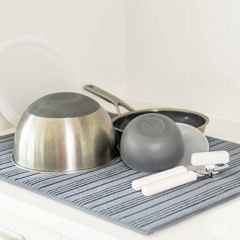 KitchenAid indų džiovinimo kilimėliai, 2 vnt., pilki, medžio anglies