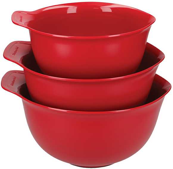 KitchenAid rinkinys iš 3 maišymo dubenėlių, Empire Raudona