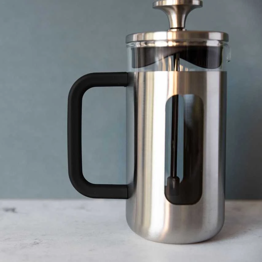 Plieninis „La Cafetiere“ kavinukas su stikliniu langeliu