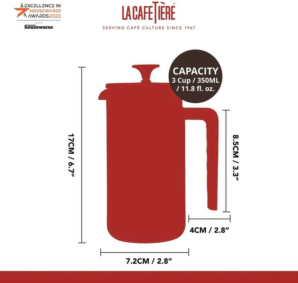 La Cafetiere prancūziškas presas PISA 350 ml Juodas