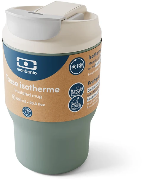 Monbento termo puodelis 0,36L Natural Žalias