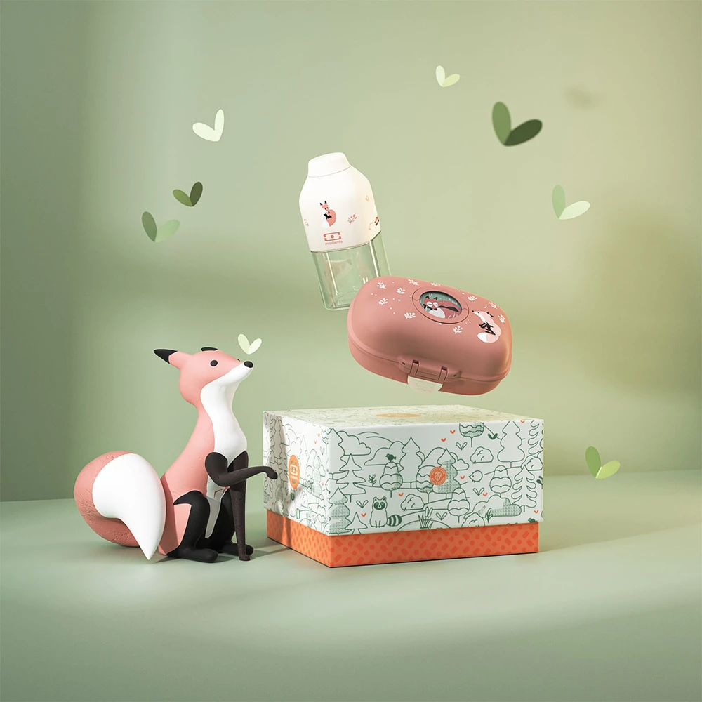 Monbento lunchbox i butelka vaikams Gram Cinnamon Fox