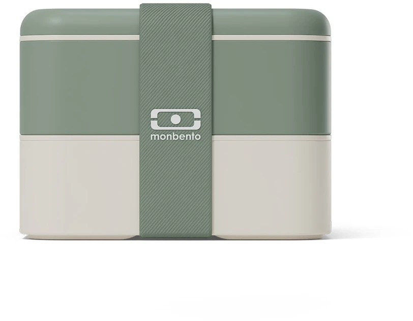 Monbento lunchbox ze sztućcami Flex 1L Natural Žalias