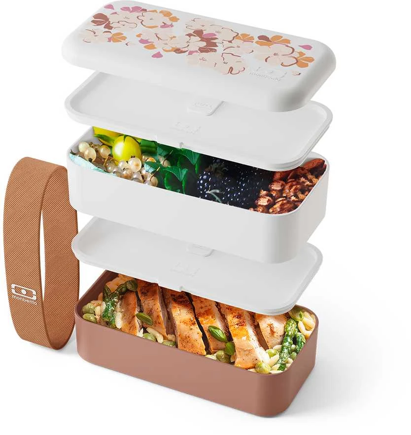 Monbento Original bento Priešpiečių dėžutė 1 l Rožinė Floral
