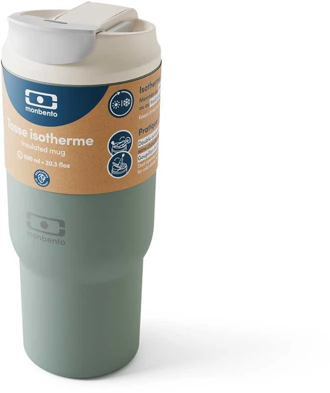 Monbento kelioninis termo puodelis 0,6 l, žalias, natūralus