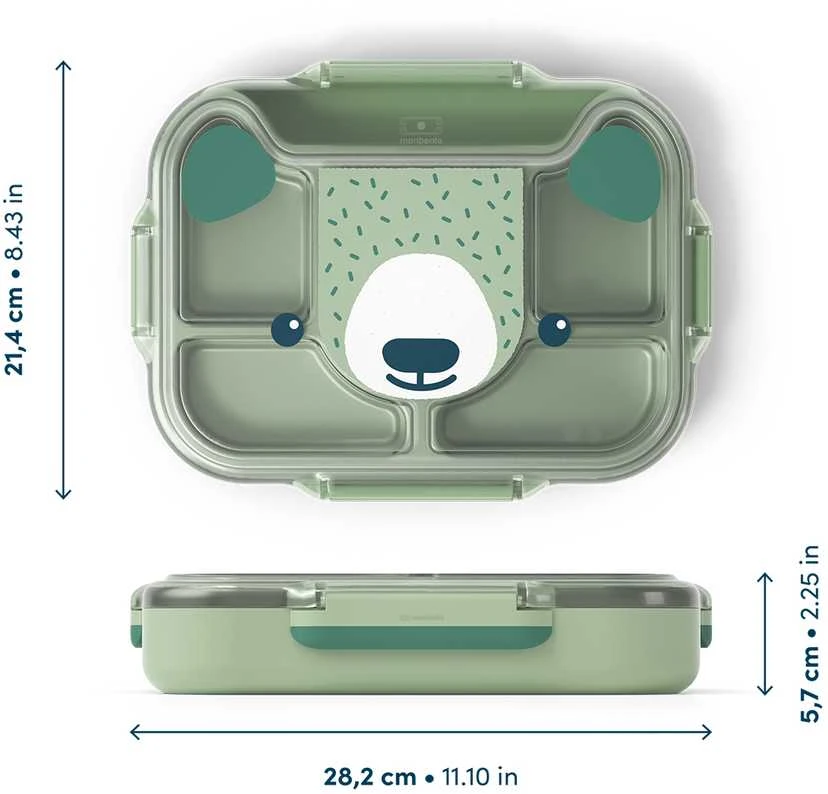 Monbento Wonder lunchbox vaikams 0,95 l Žalias Bear