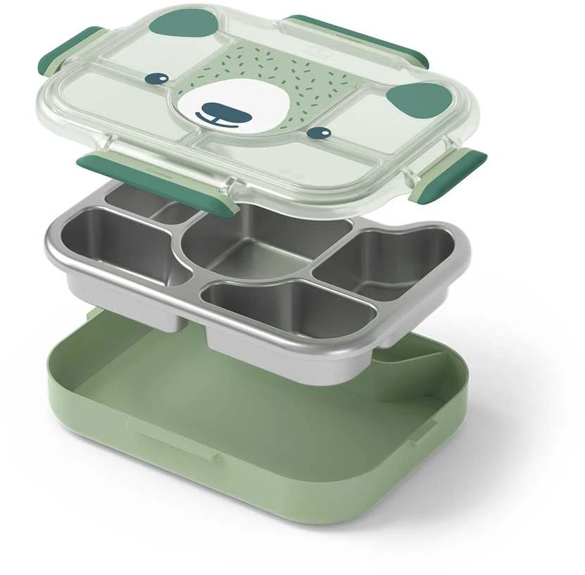 Monbento Wonder lunchbox vaikams 0,95 l Žalias Bear