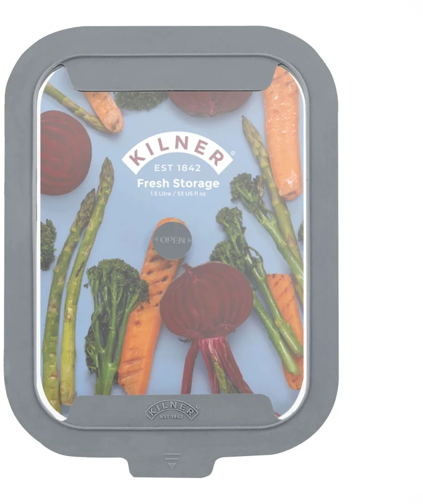 Kilner Rayware Group KIL-Hermetiškas indas stiklinis 1,5 l stačiakampis NFS