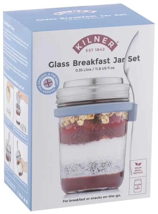 „Kilner“ pusryčių stiklainis + šaukštas 0025 899