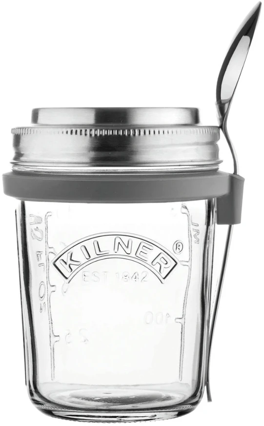 „Kilner“ pusryčių stiklainis + šaukštas 0025 899