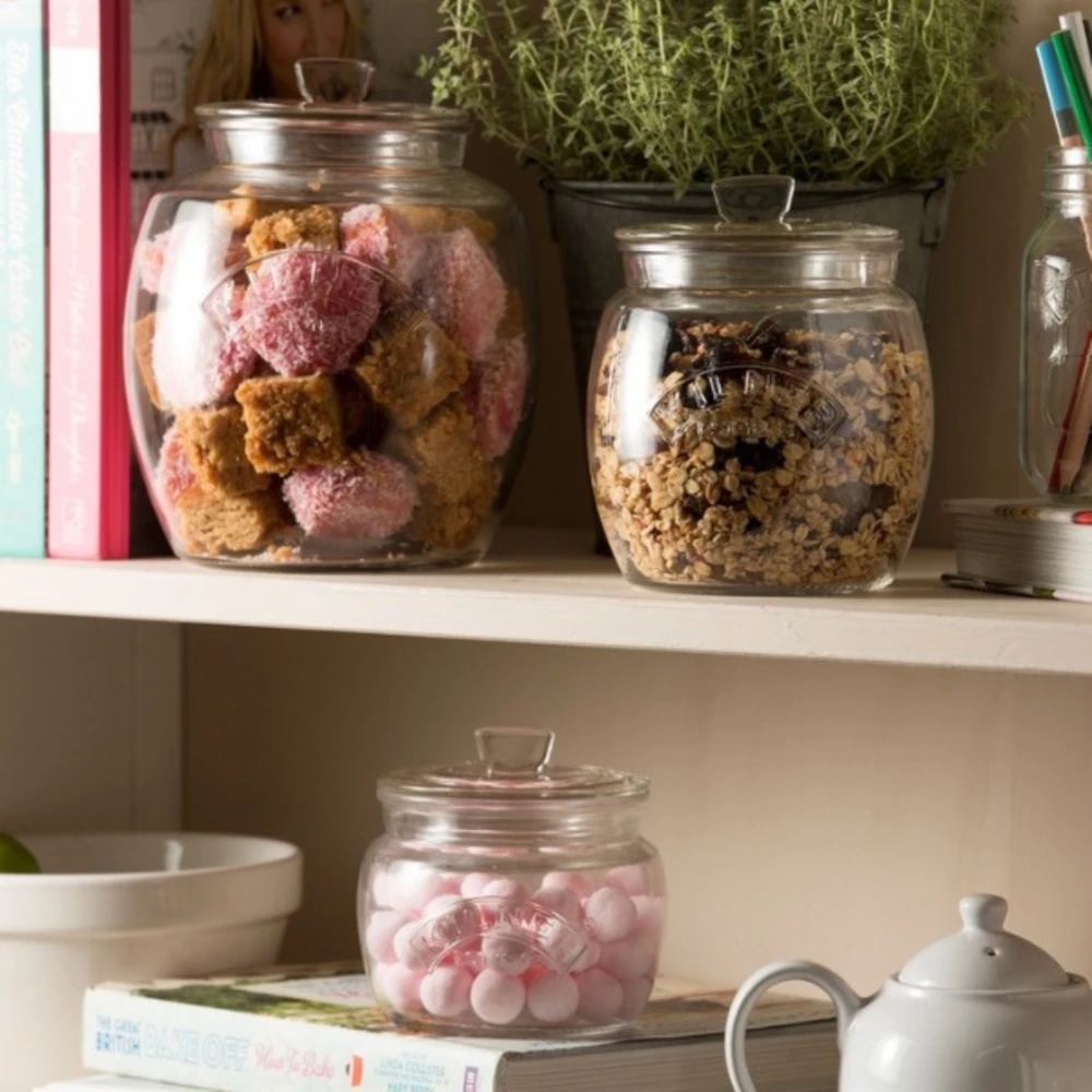 Stiklinis laikymo indas su dangteliu PUSH TOP 0.85L / Kilner