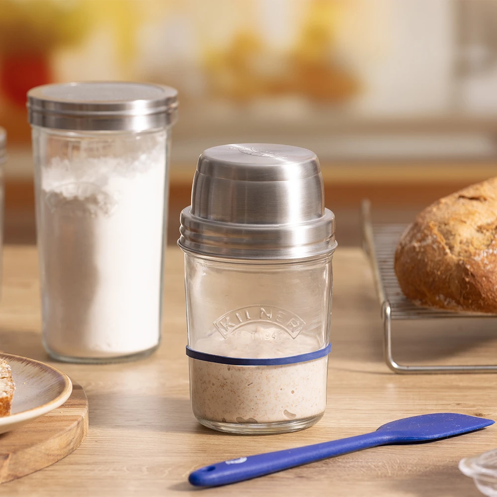Rinkinys rauginto tešlos starteris 5 vnt. 350ml / Kilner