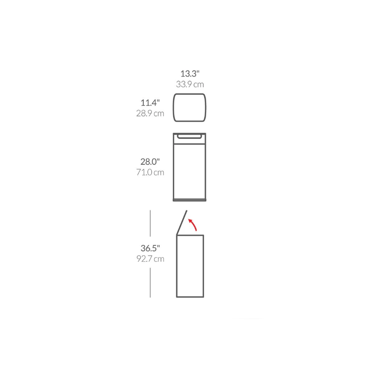 Simple Human 30L TOUCH-BAR šiukšliadėžė - FPP / paprastas žmogaus plienas