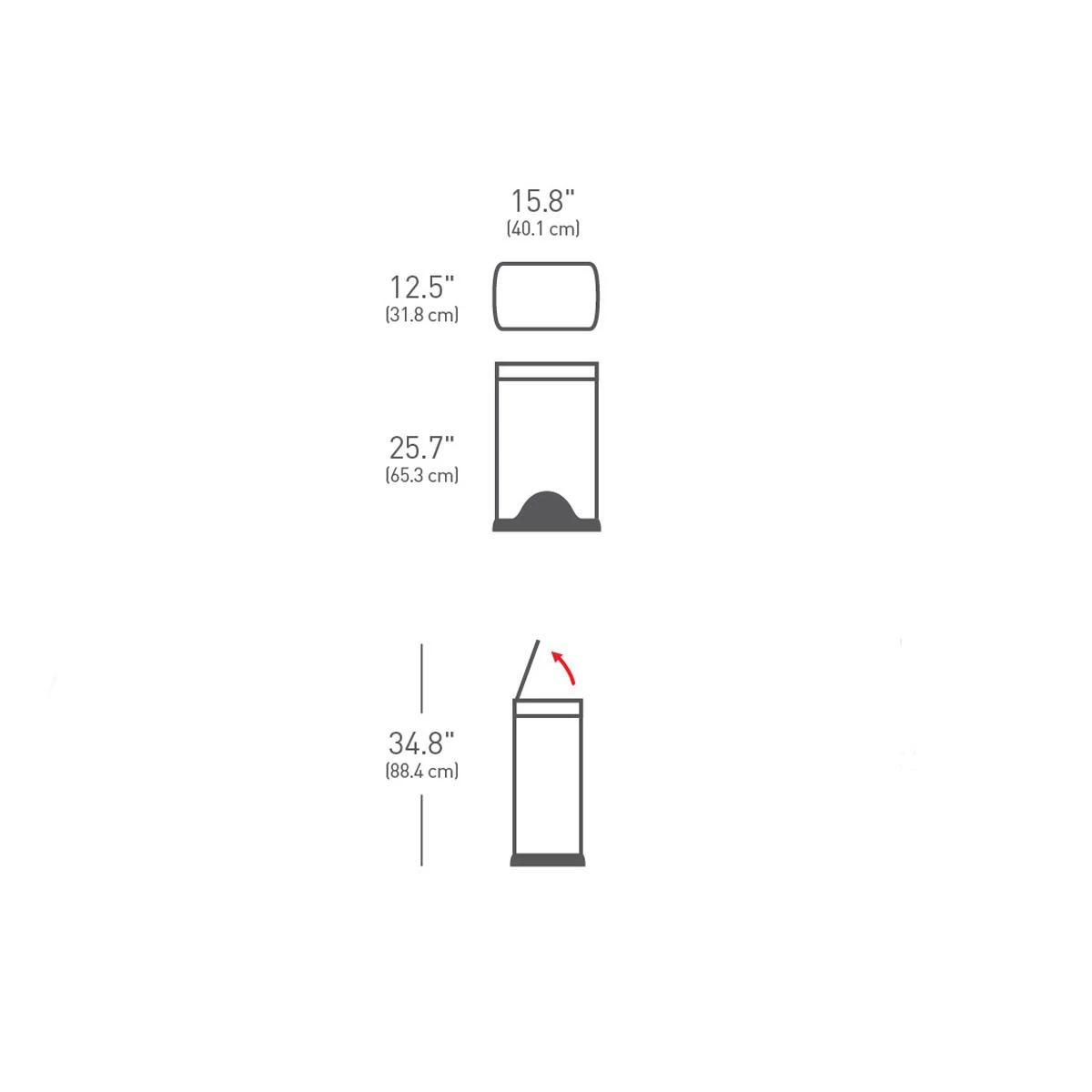 Simple Human Simplehuman CW1814 Pedal Bin 38L šlifuotas nerūdijantis plienas