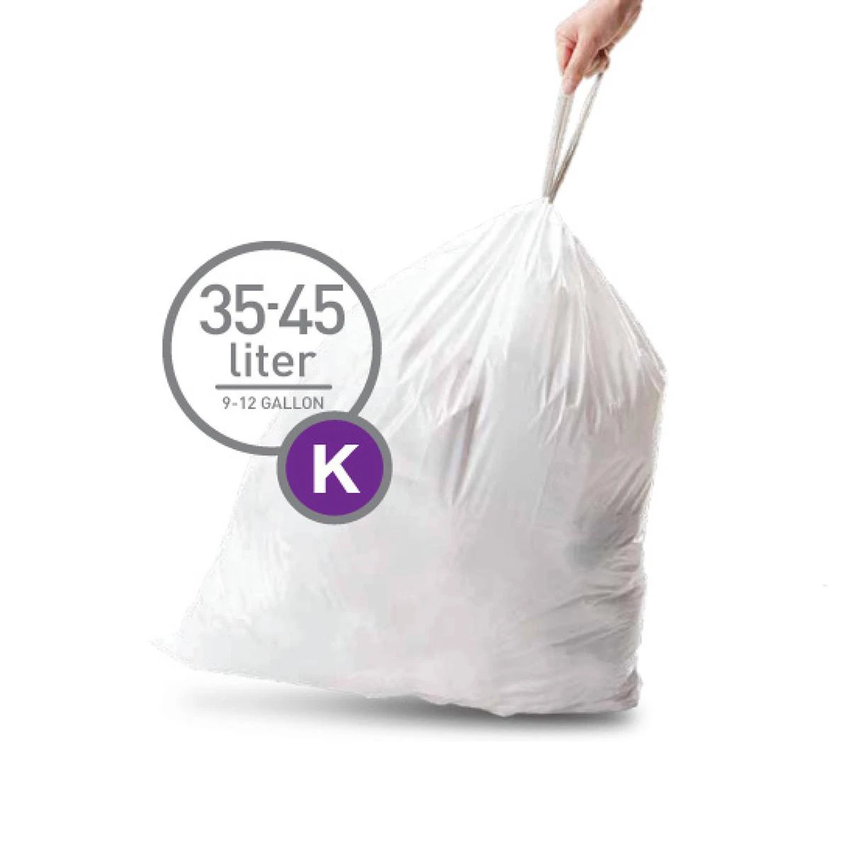 Simple Human Šiukšlių maišai 20 vnt - dydis K 35-45L / paprastas žmogus