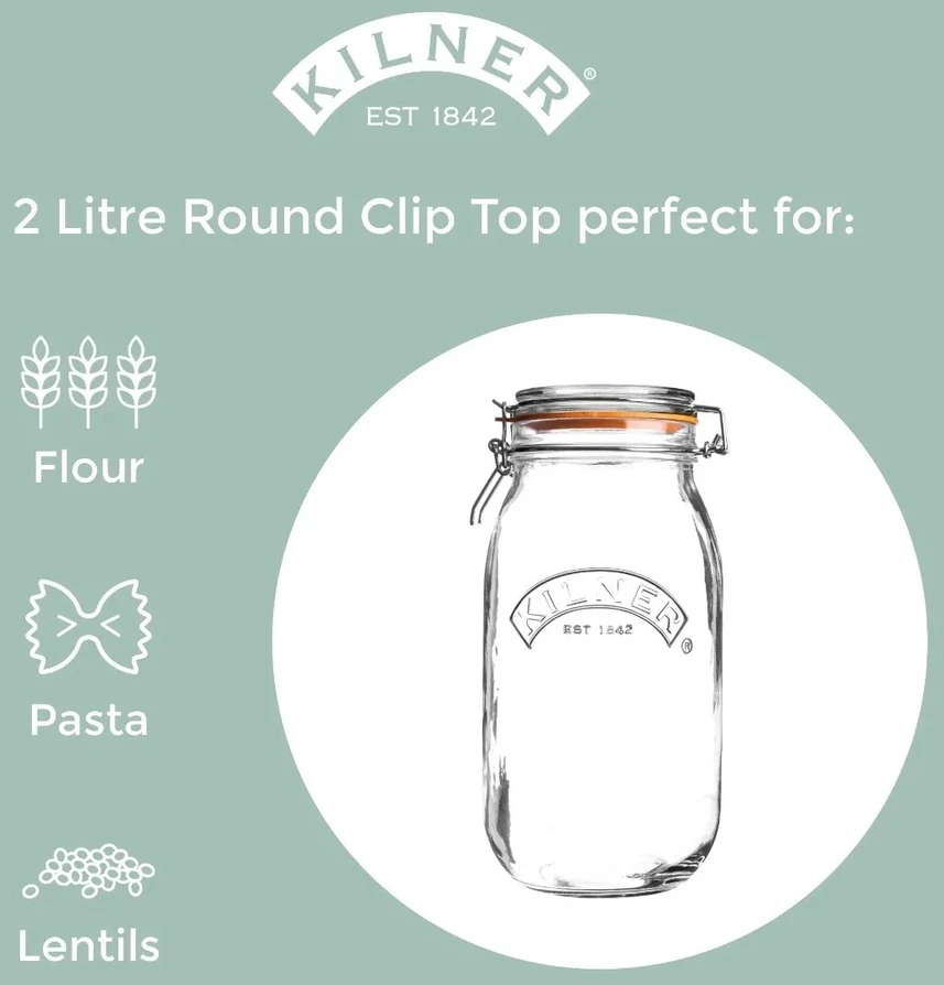Słoik apvalus CLIP TOP 2L / Kilner