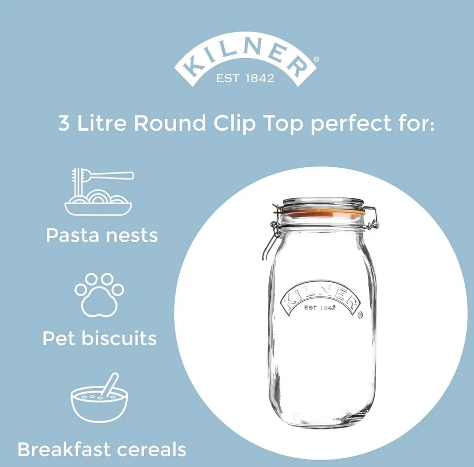 Słoik apvalus CLIP TOP 3L / Kilner
