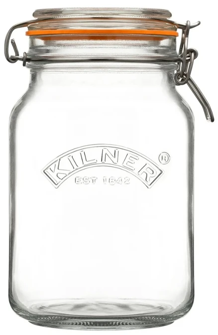 CLIP TOP kvadratinis stiklainis 1,5 l / Kilner