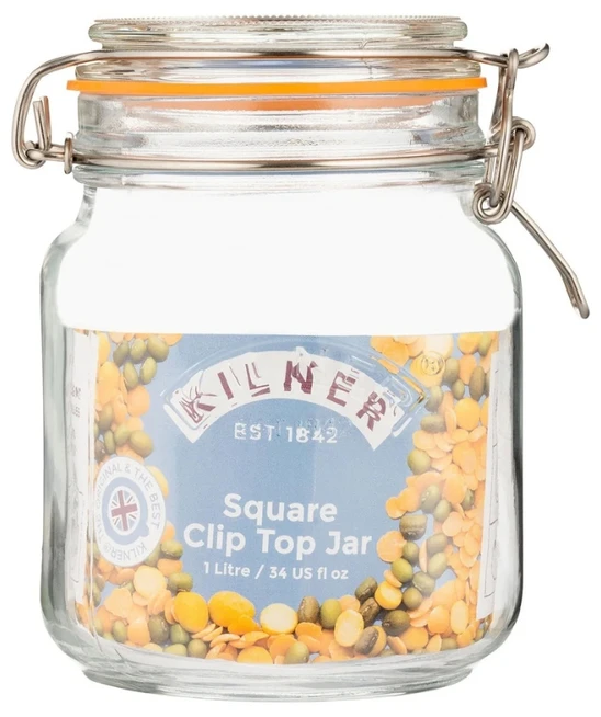 CLIP TOP 1L kvadratinis stiklainis / Kilner