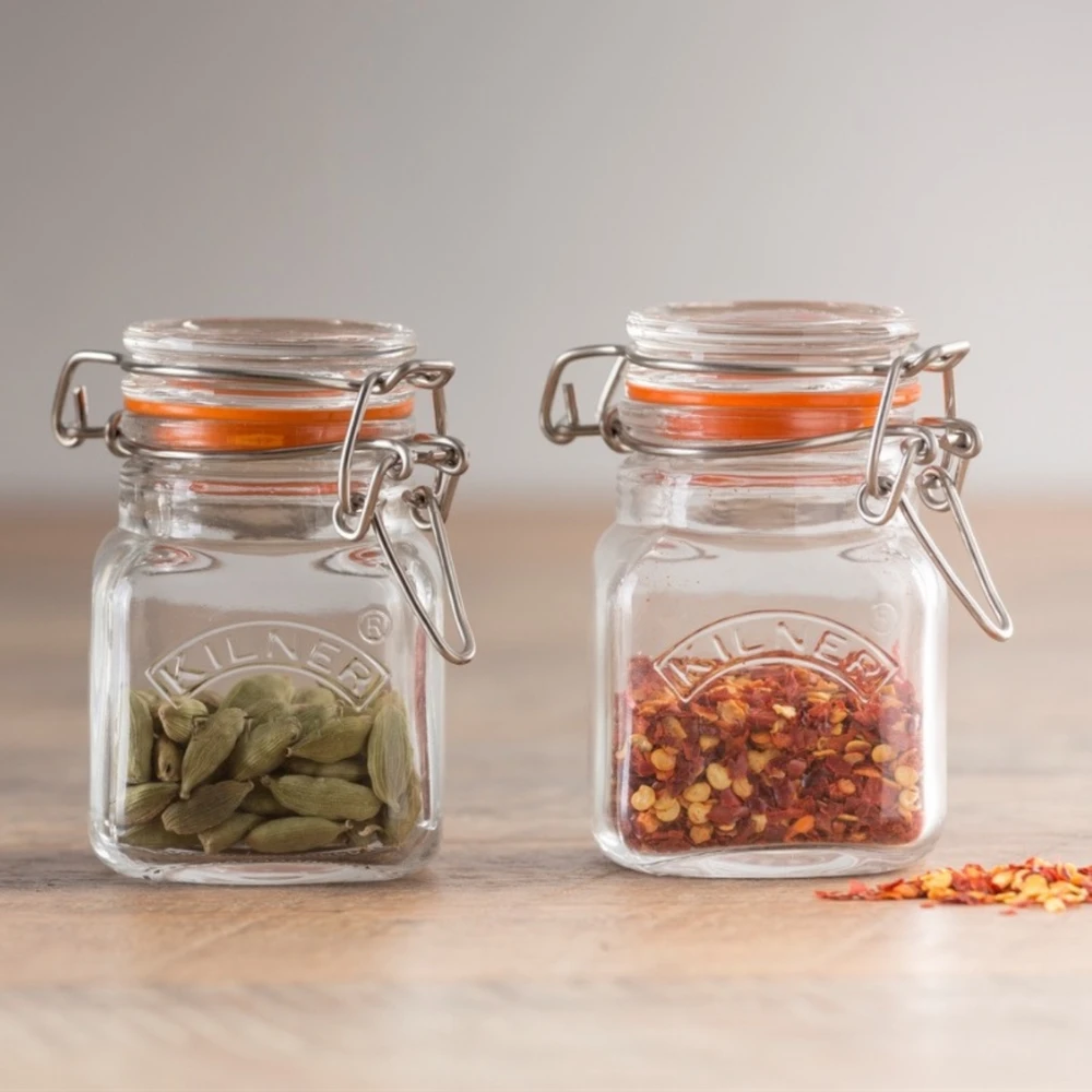 CLIP TOP 70 ml kvadratinis prieskonių indelis / Kilner