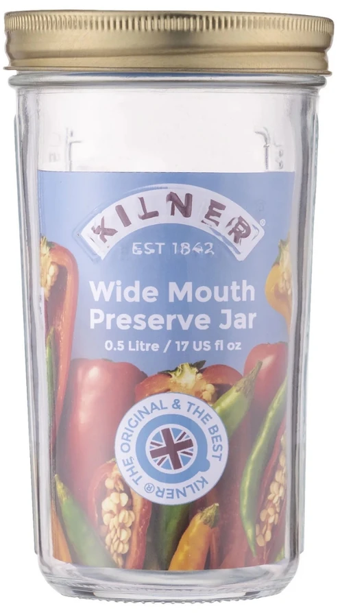 Plataus kampo konservavimo stiklainis 0,5 l / Kilner