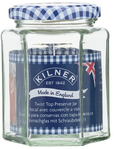 Kilner Rayware Group KIL-stiklainis 0,28 l, šešiakampis, Pagaminta Anglijoje