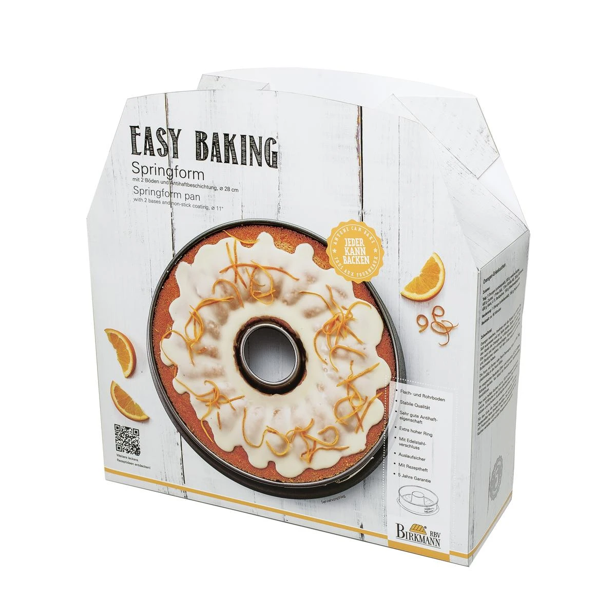 Springform keptuvė - dviejų tipų dugnas - EASY BAKING - 28 cm / Birkmann