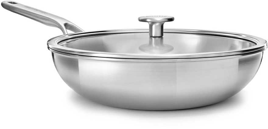 KitchenAid - „Multiply“ vokas su dangčiu - sidabro spalvos - 28 cm