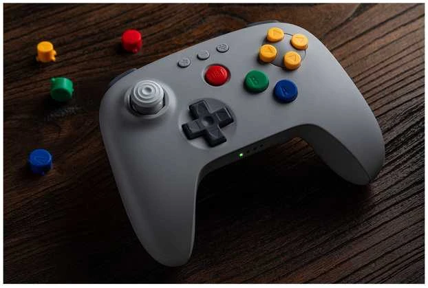 8BitDo 64 Bluetooth Belaidis Pultelis | Pilkas