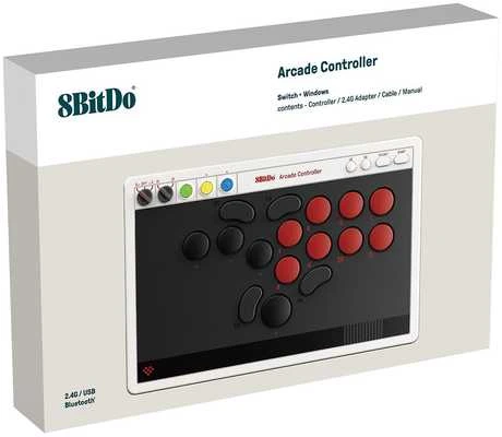 8Bitdo – Arkadinių žaidimų valdiklis – pilkas