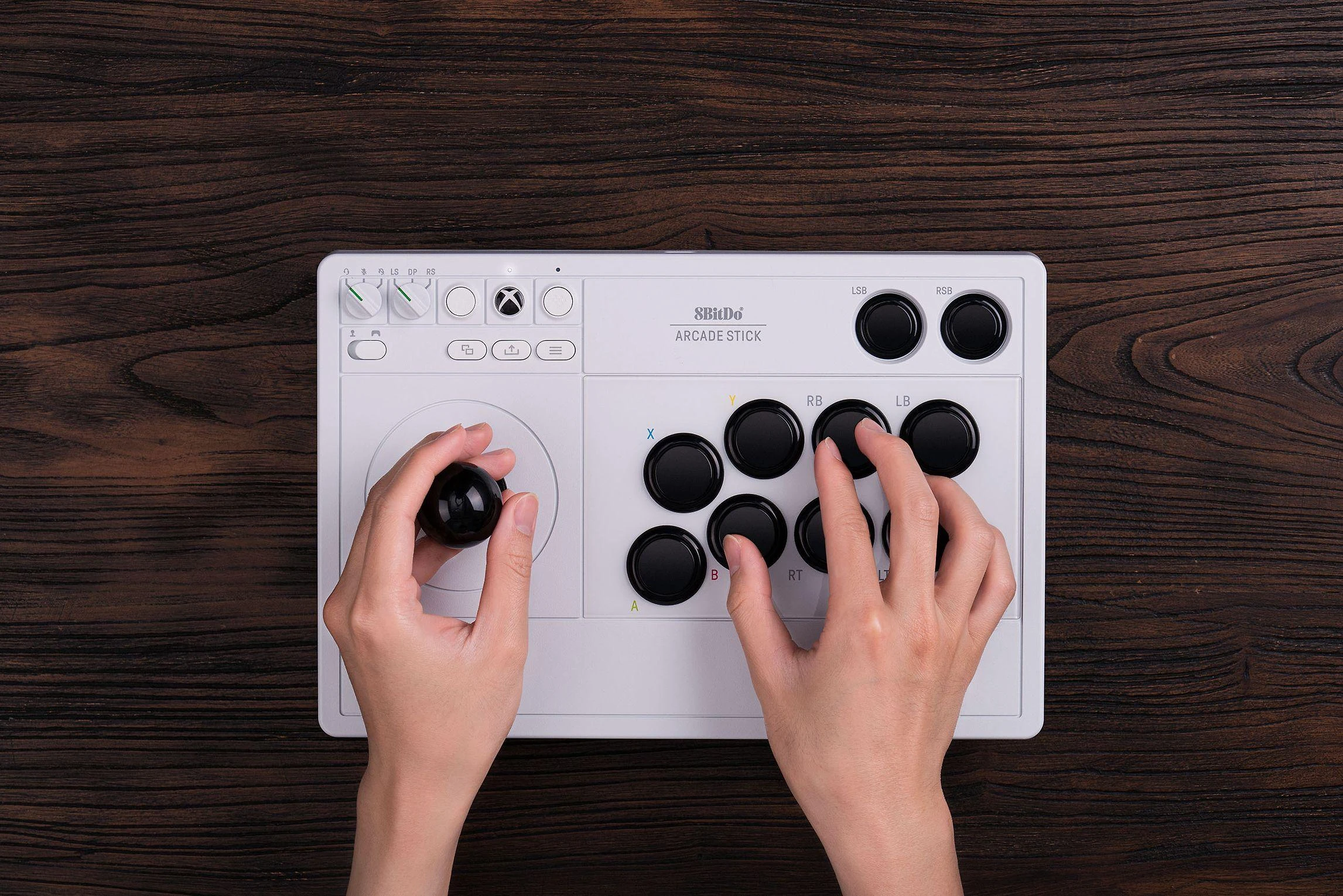 8BitDo Arcade Stick, skirta XBOX ir asmeniniam kompiuteriui (baltas)