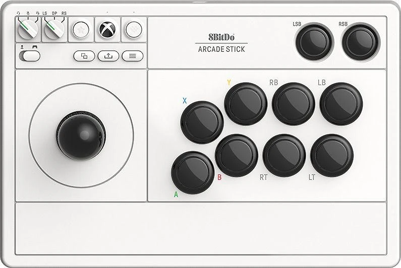 8BitDo Arcade Stick, skirta XBOX ir asmeniniam kompiuteriui (baltas)