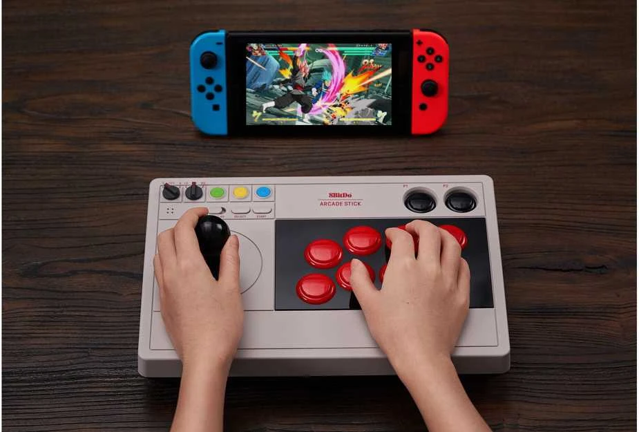 8BitDo Arcade Stick Switch ir PC (pilkas)